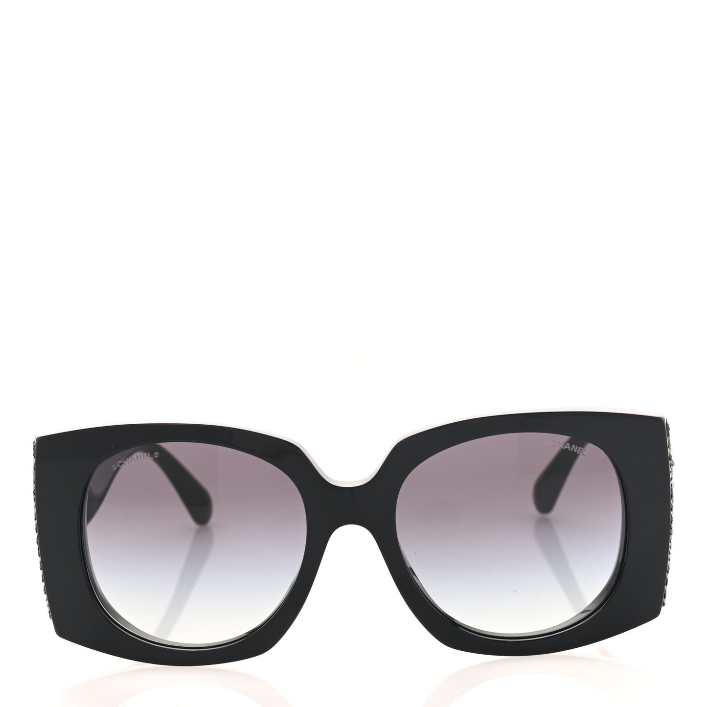 Acetate Sequin Rectangle Sunglasses 71407 Black