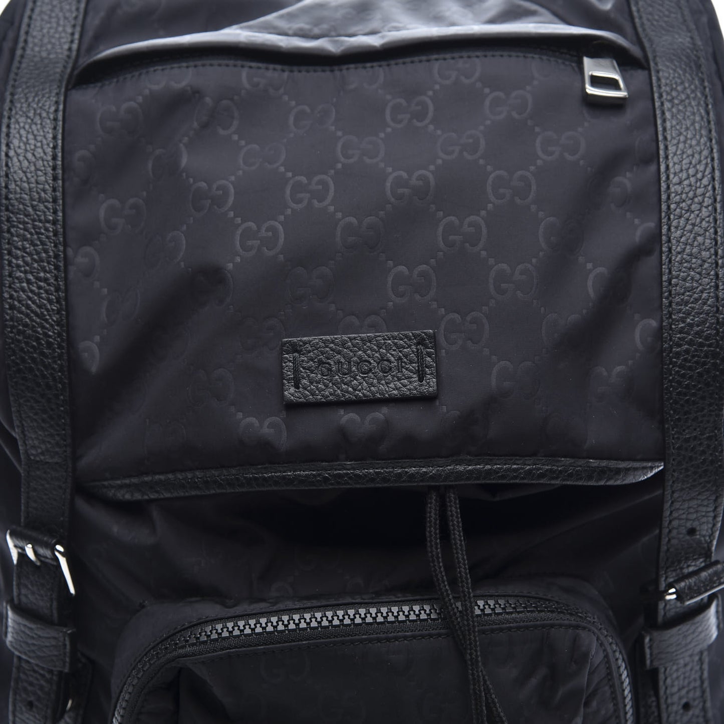 Nylon Monogram Medium Light Double Buckle Backpack Black