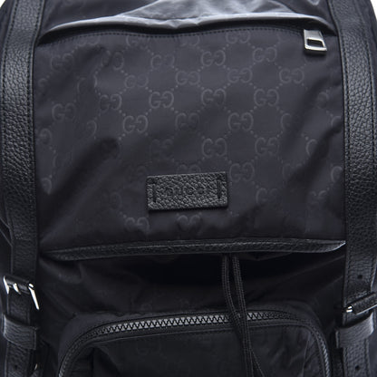 Gucci Nylon Monogram Medium Light Double Buckle Backpack Black 10 of 10
