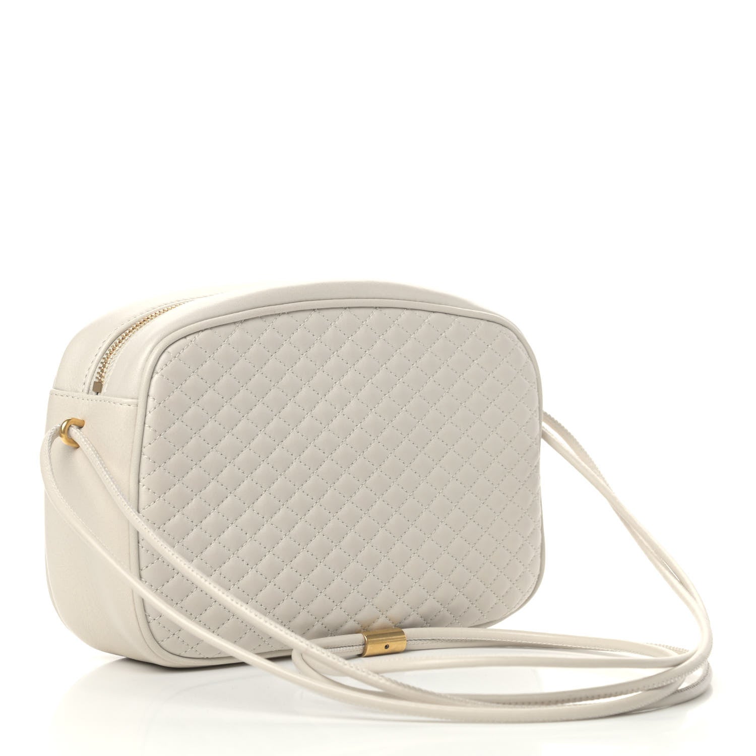 Saint Laurent Lambskin Quilted Victoire Camera Bag Blanc Vintage 2 of 4