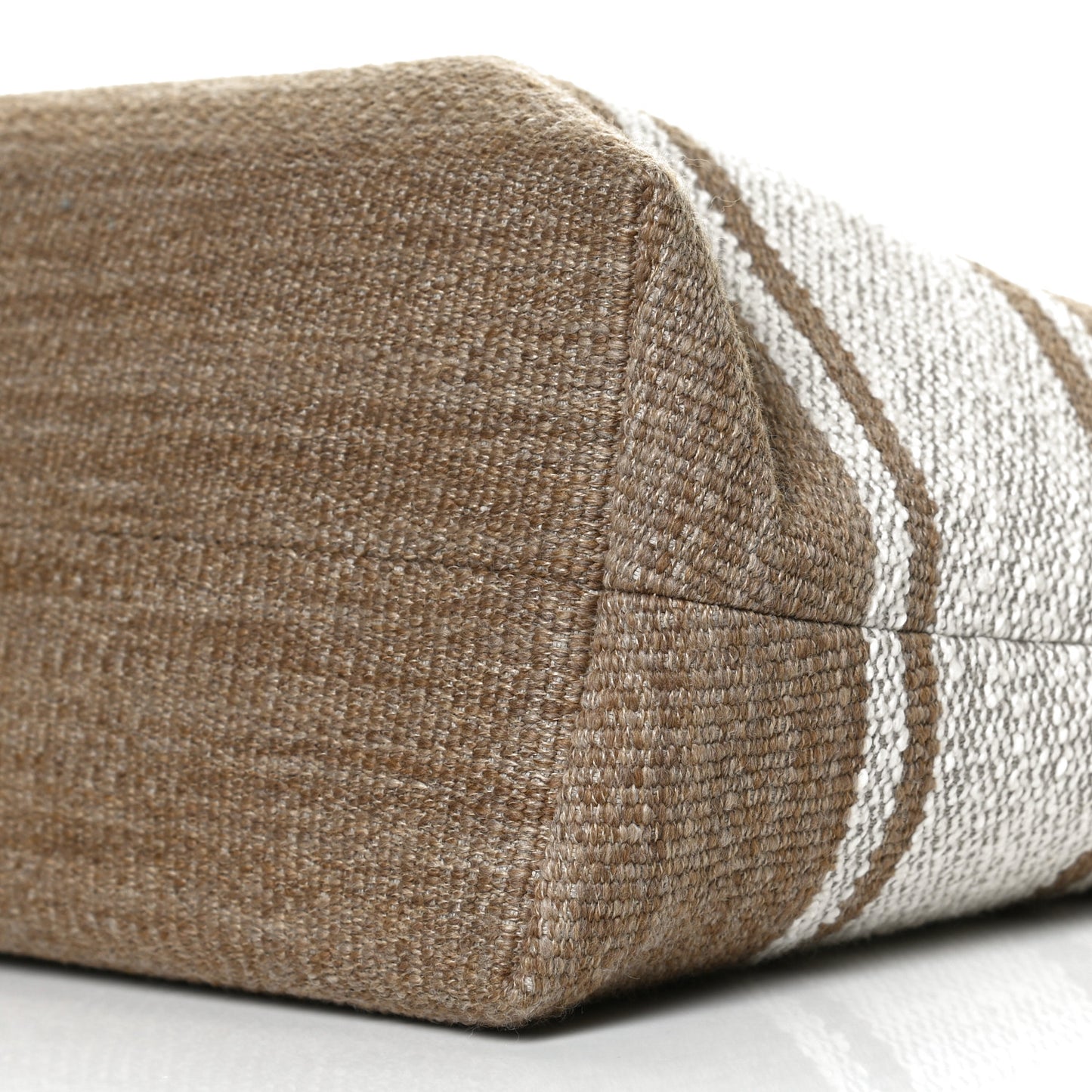 Textile Calfskin Horizontal Cabas Beige Tan