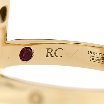 Roberto Coin 18K Yellow Gold Mother of Pearl Pois Moi Square Ring 55 7.25 4 of 5
