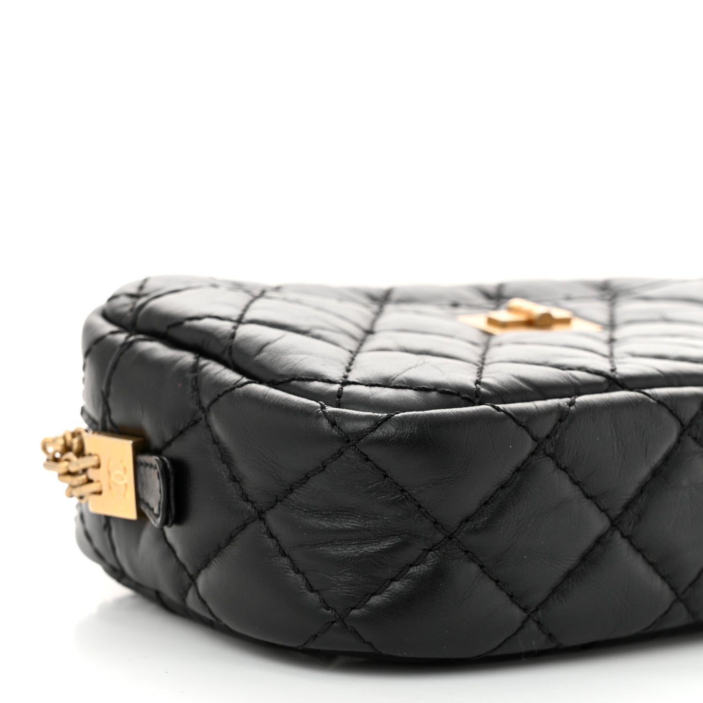 Aged Calfskin Quilted Mini Reissue Camera Case Black