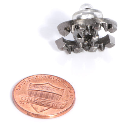 Chanel Ruthenium CC Spike Clip On Earrings 2 of 6