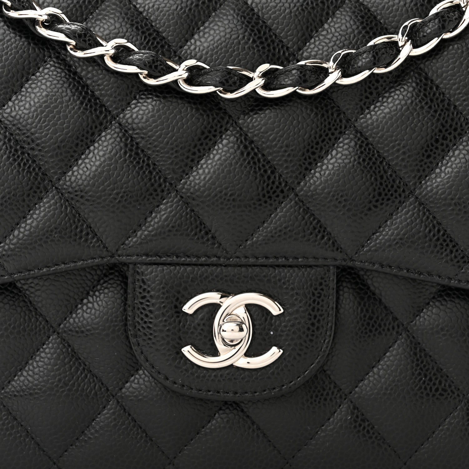 Chanel Caviar Quilted Jumbo Double Flap Black 8 of 12