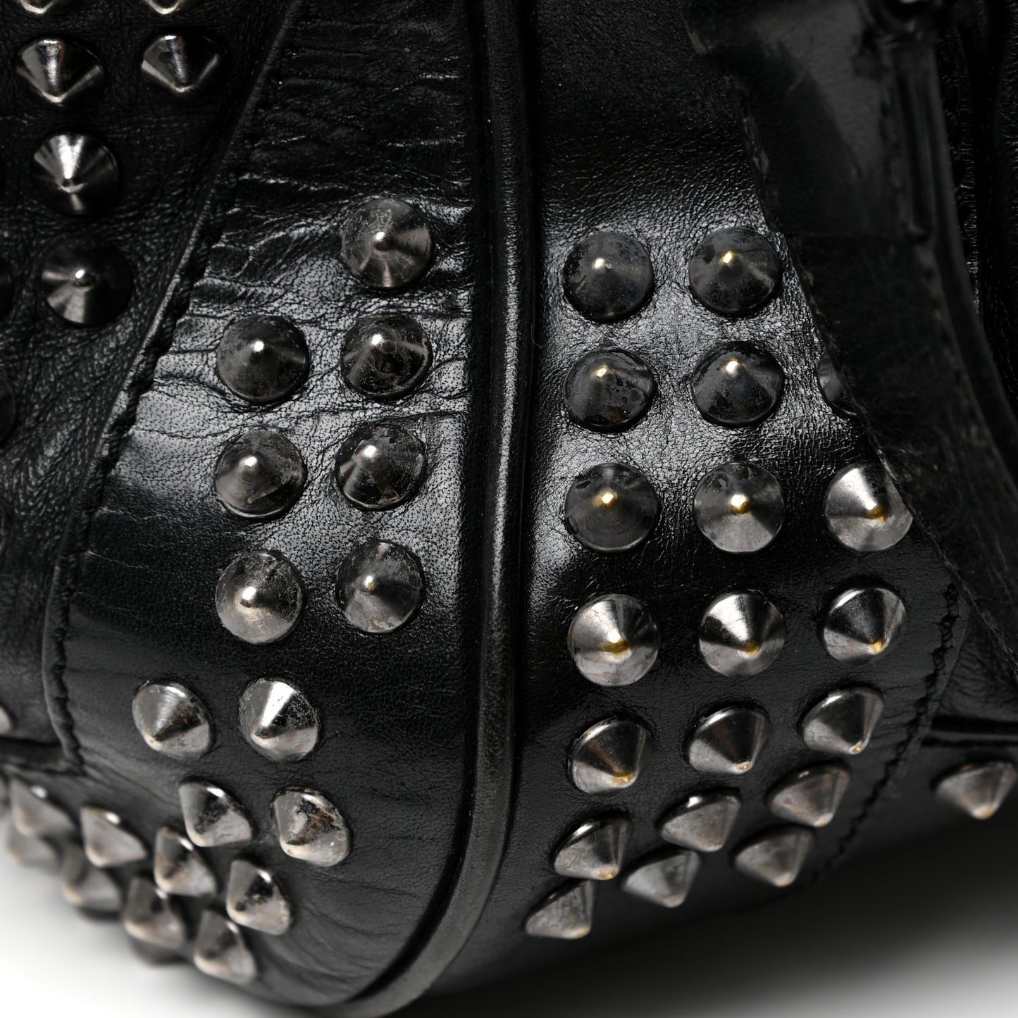 Lambskin Studded Small Edenham Satchel Black