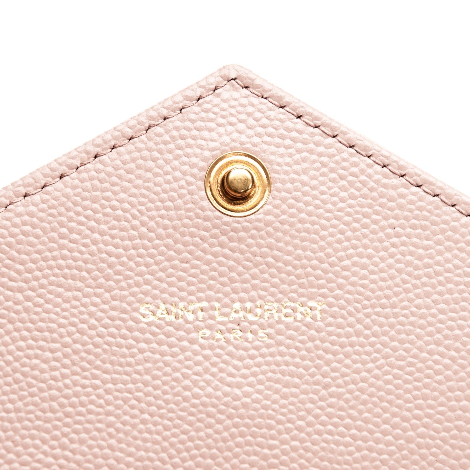 Saint Laurent Grain De Poudre Matelasse Chevron Monogram Wallet Pale Pink 6 of 8