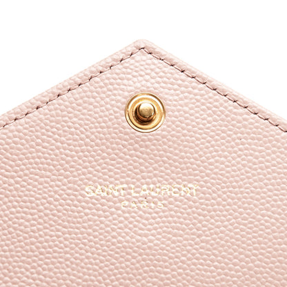 Saint Laurent Grain De Poudre Matelasse Chevron Monogram Wallet Pale Pink 6 of 8