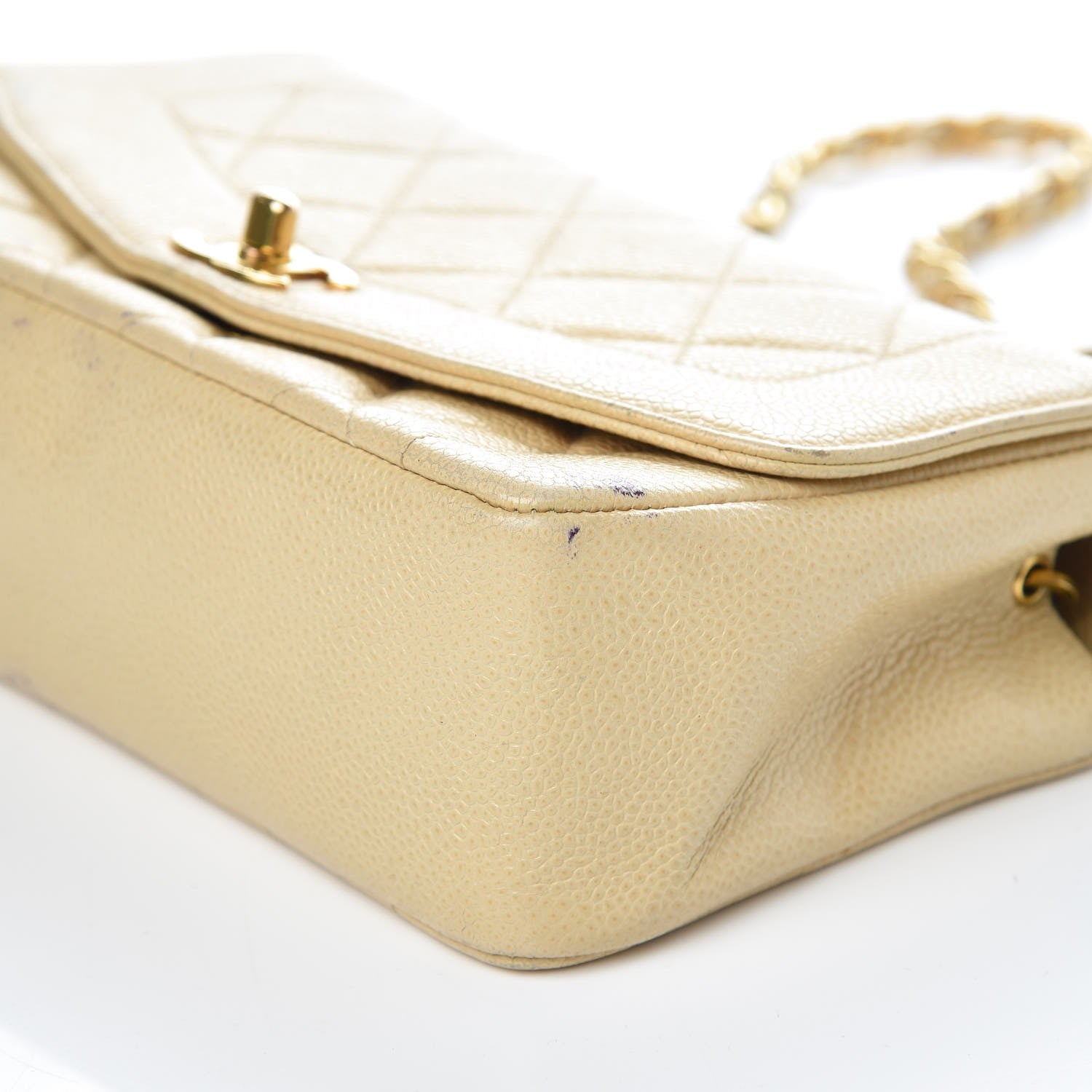 Chanel Caviar Quilted Small Single Flap Beige 19 of 22