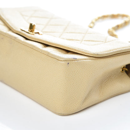 Chanel Caviar Quilted Small Single Flap Beige 19 of 22