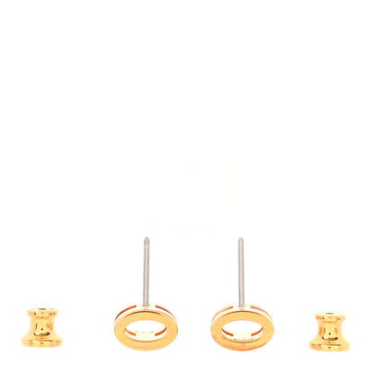 Hermes Gold Lacquered Mini Pop H Earrings White 3 of 5