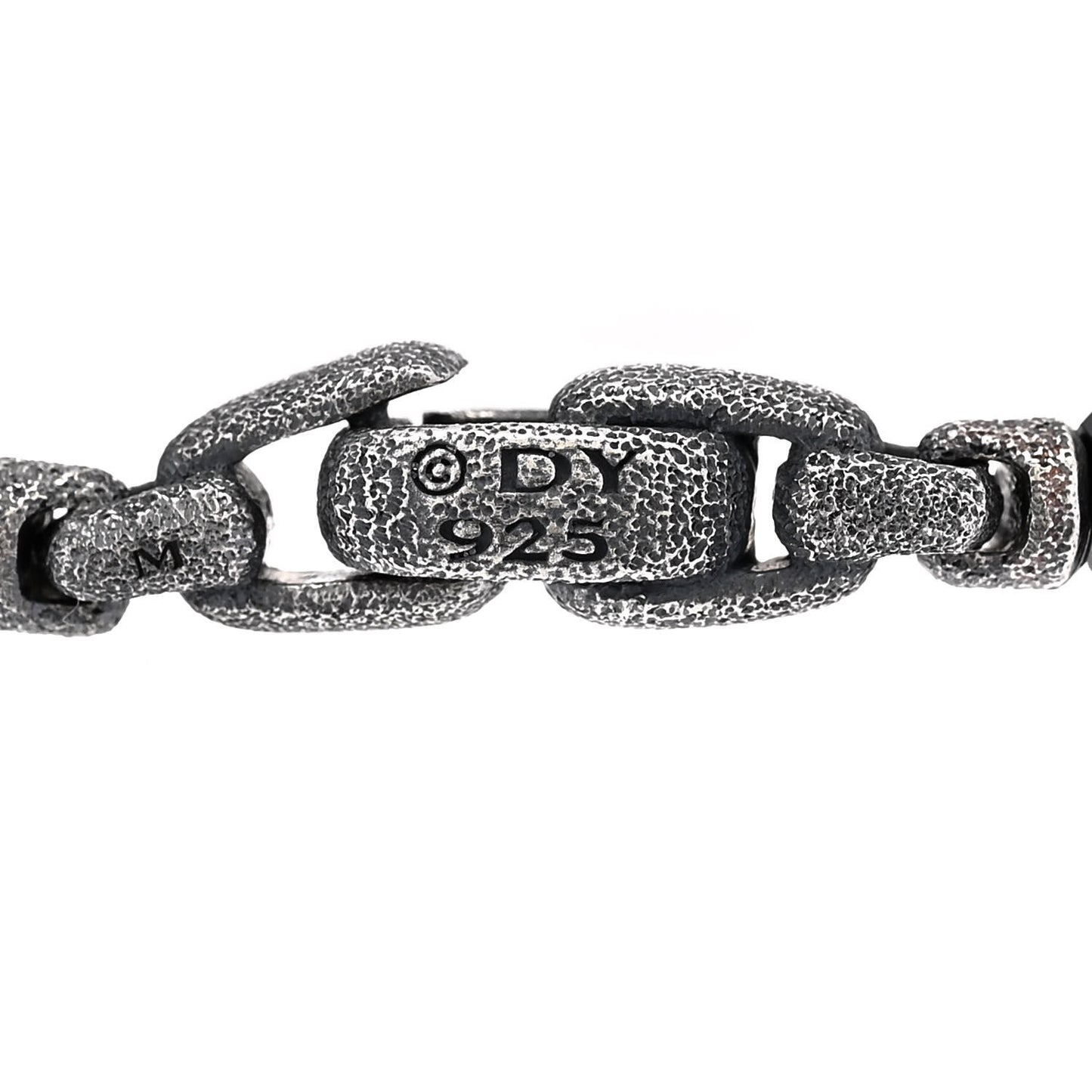 Sterling Silver Black Spinel 5mm Spiritual Beads Skull Station Bracelet