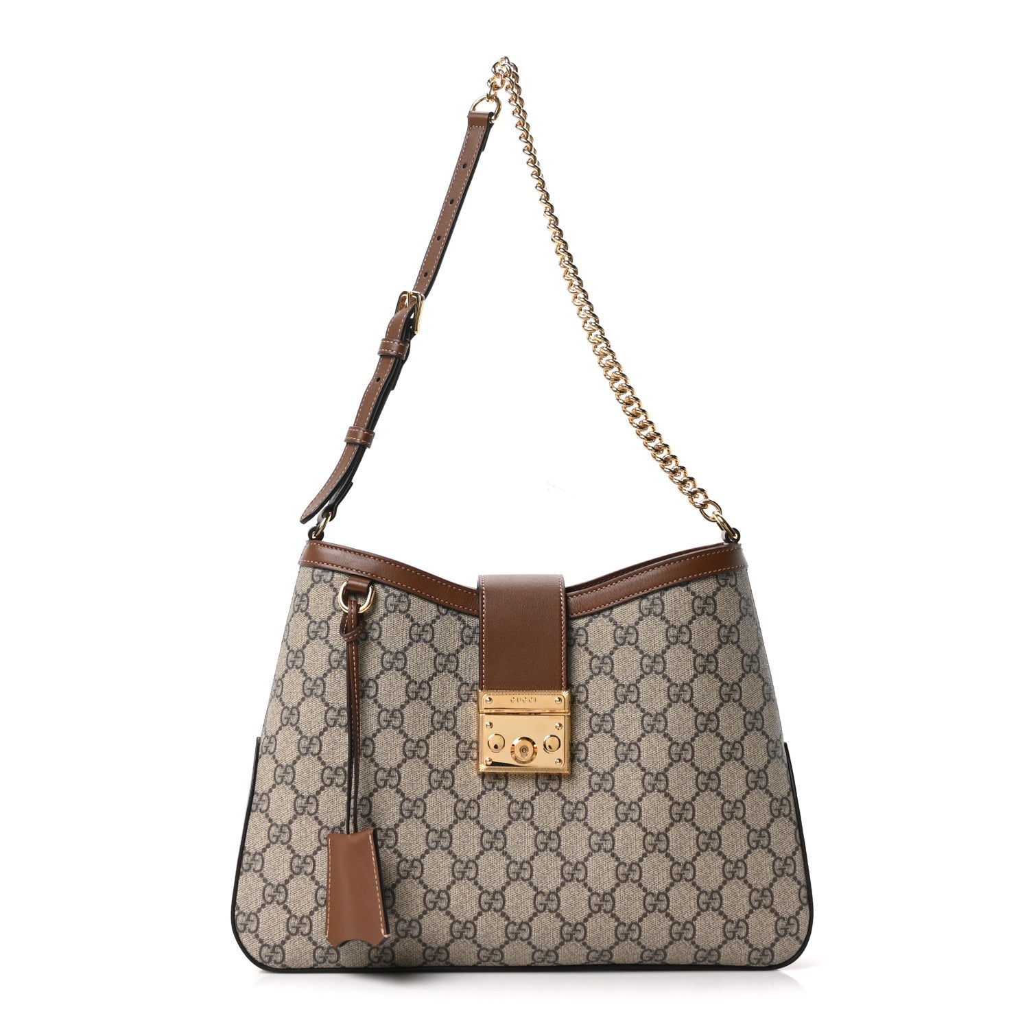 Gucci GG Supreme Monogram Medium Padlock Shoulder Bag Beige Ebony Brown Sugar 1 of 9