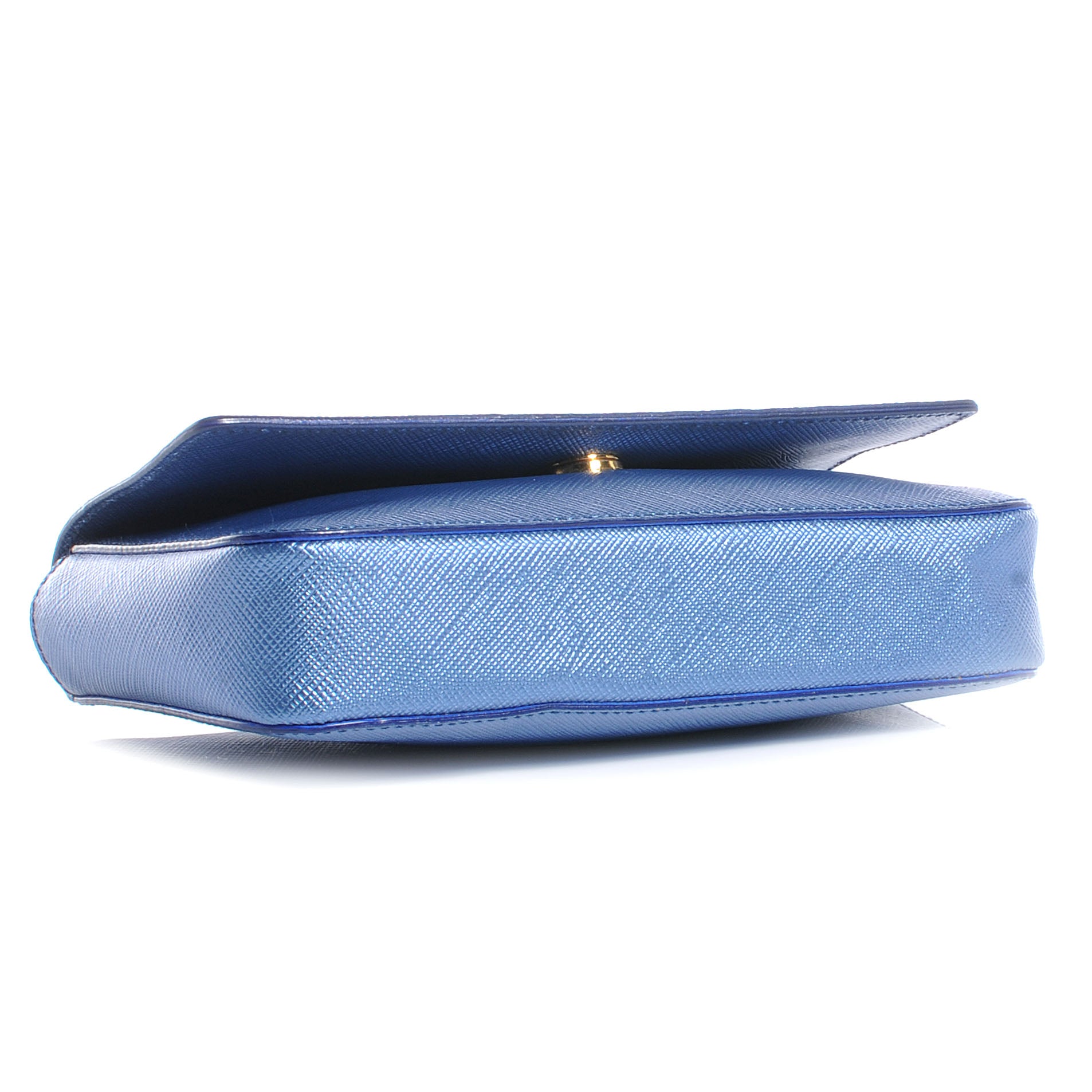 Prada Saffiano Mordore Box Clutch Denim 4 of 10