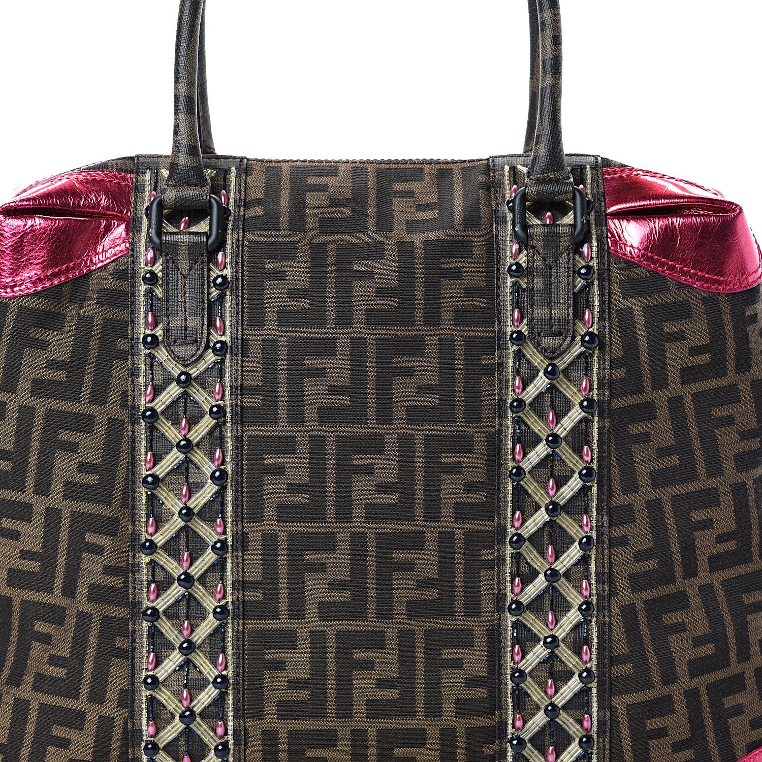 Fendi Zucca Large Mixed Media B Mix Tote Tobacco Multicolor 7 of 13