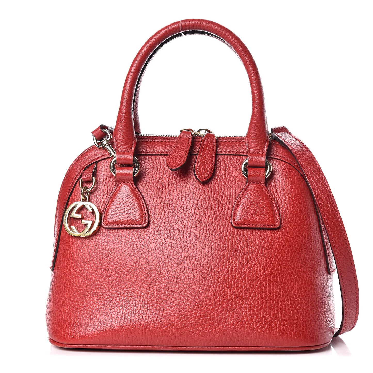 Dollar Calfskin Small GG Charm Dome Bag Red