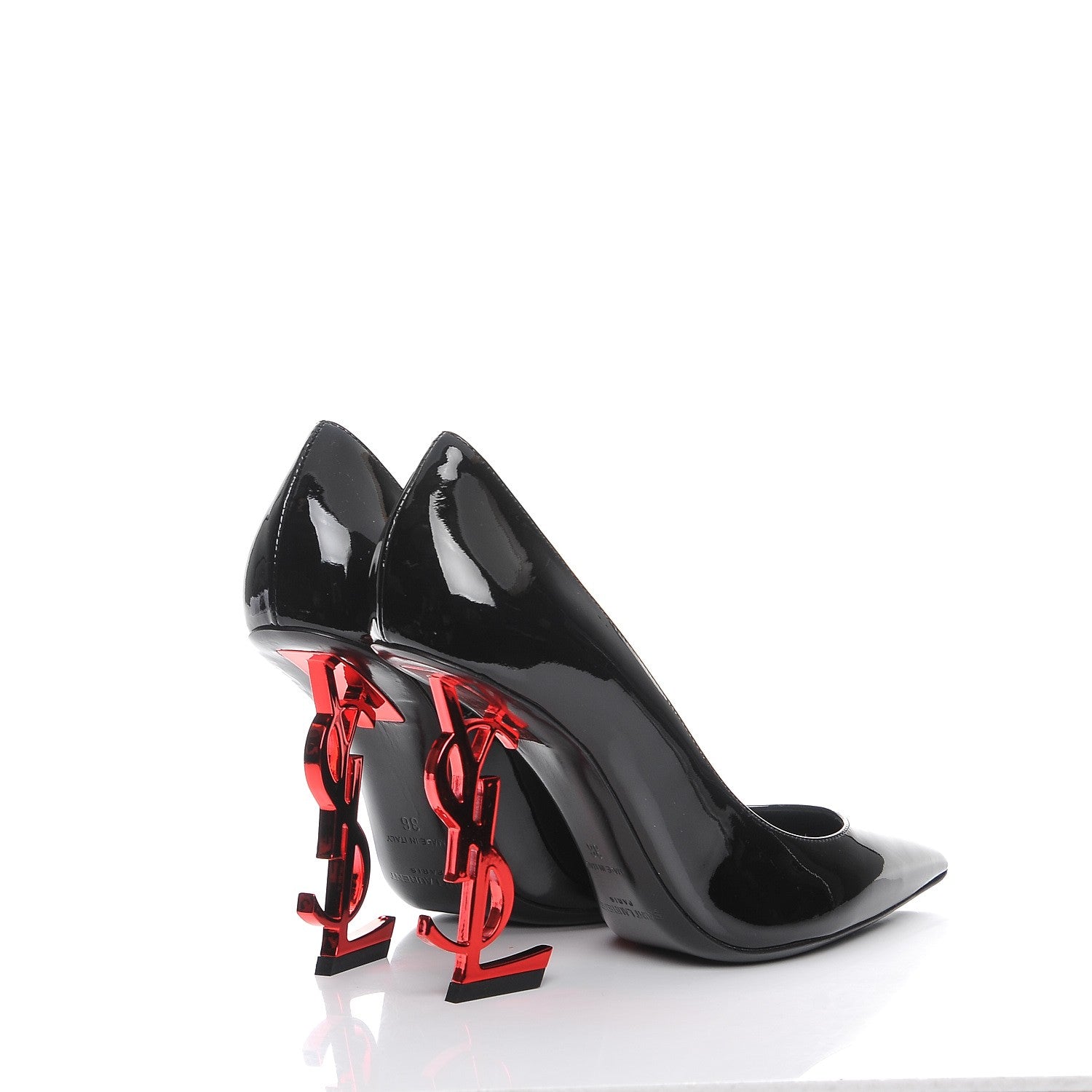Saint Laurent Patent Opyum 100 Pumps 36 Black Red 4 of 10