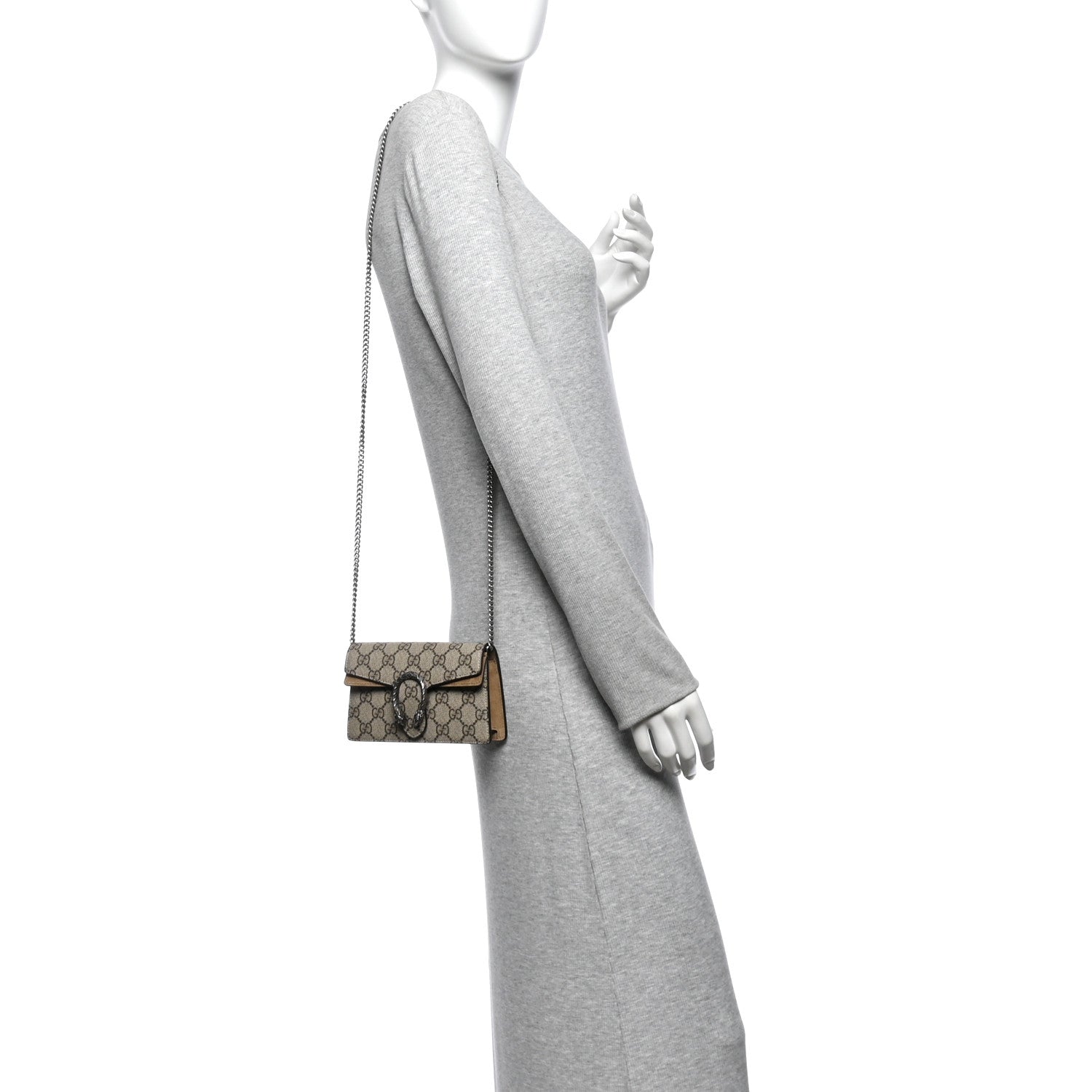 Gucci GG Supreme Monogram Super Mini Dionysus Shoulder Bag Taupe 2 of 11