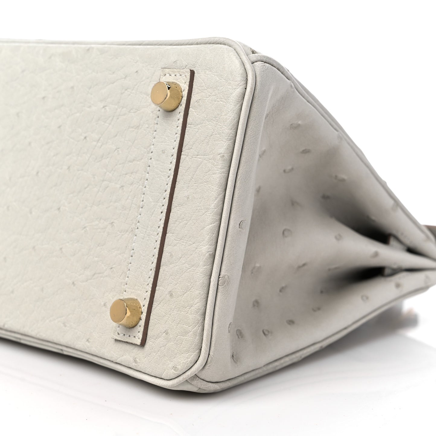 Ostrich Birkin 25 Gris Perle