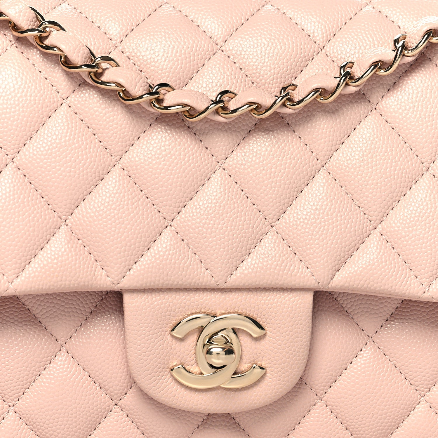 Chanel Caviar Quilted Medium Double Flap Light Pink 8 of 11