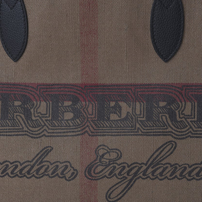 Burberry Coated Canvas Mega Check Medium Doodle Tote Black 9 of 9