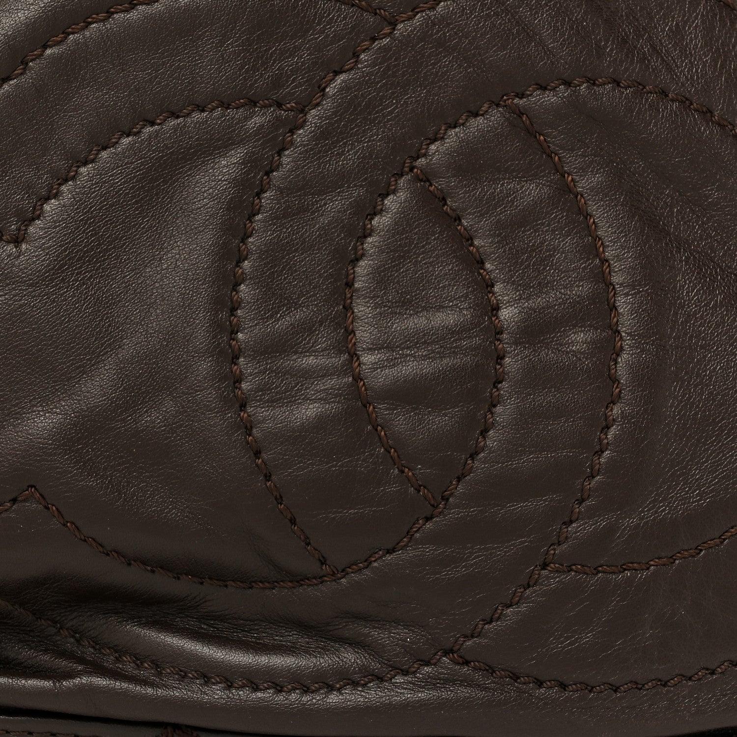 Chanel Calfskin Drawstring CC Bucket Bag Dark Brown 8 of 11