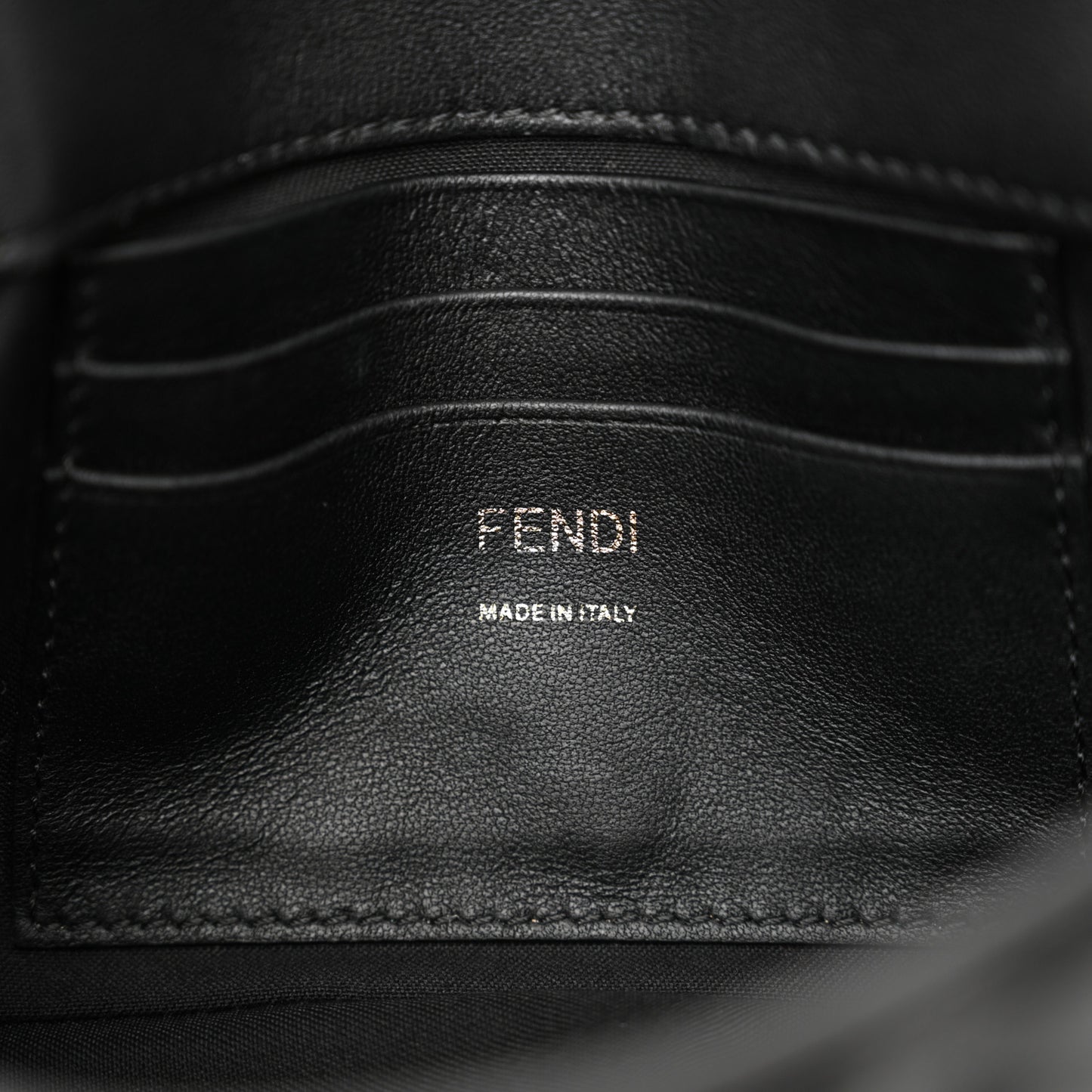 Nappa FF 1974 Embossed Mini Baguette Black