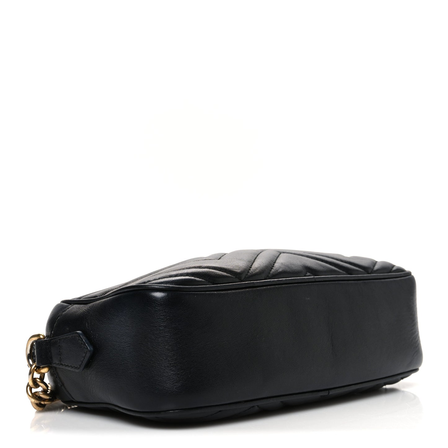 Calfskin Matelasse Small GG Marmont Chain Shoulder Bag Black Black