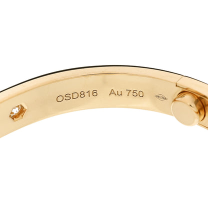 Cartier 18K Yellow Gold 4 Diamond LOVE Bracelet 15 7 of 9