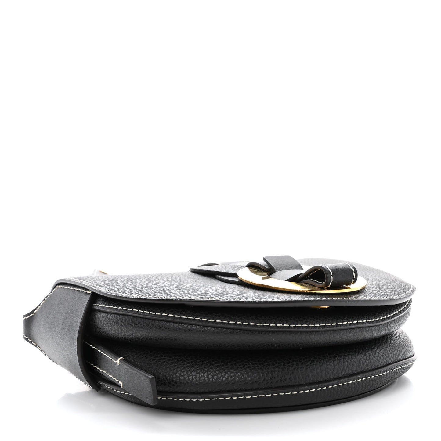 Grained Calfskin Small Darryl Saddle Crossbody Bag Black
