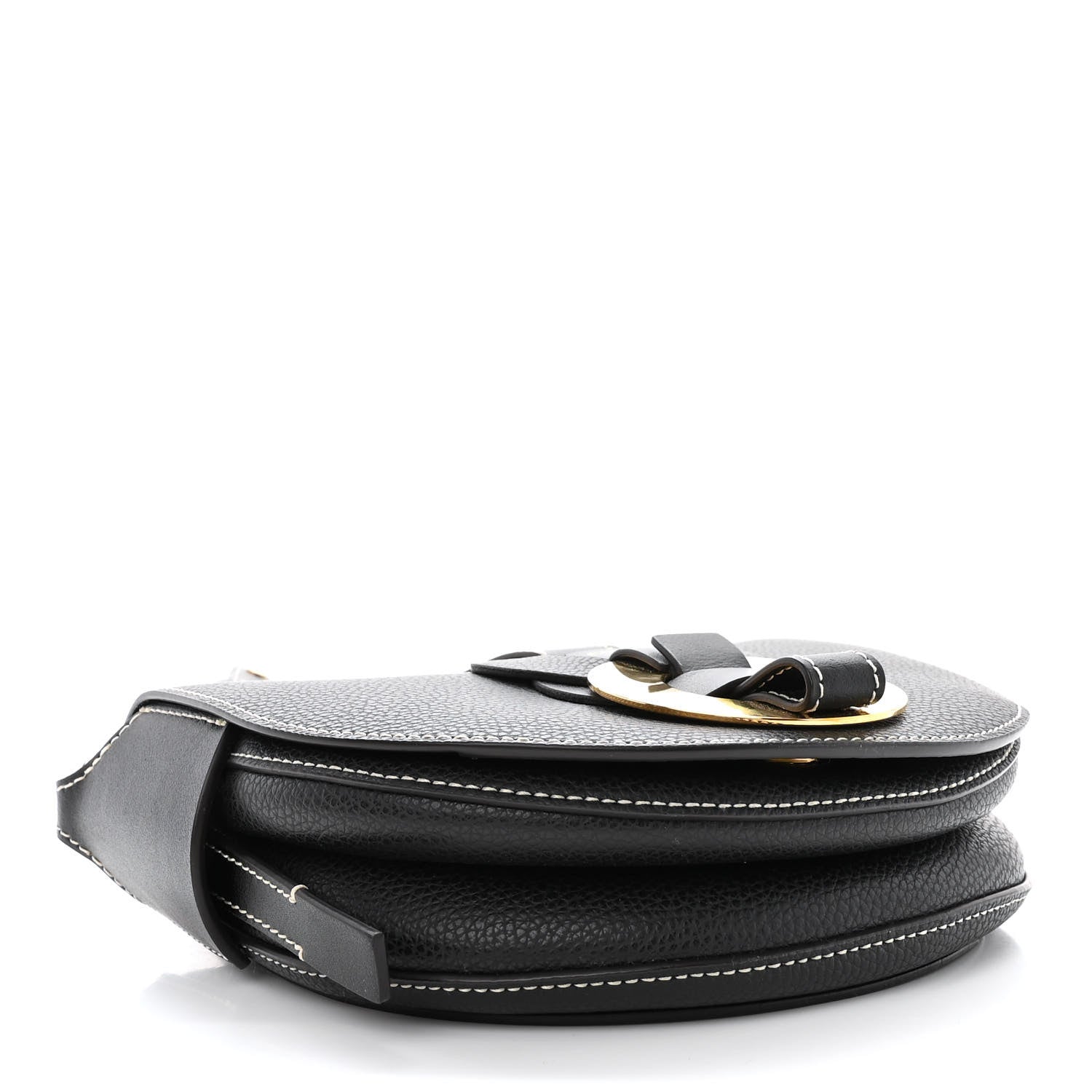 Chloe Grained Calfskin Small Darryl Saddle Crossbody Bag Black 4 of 9