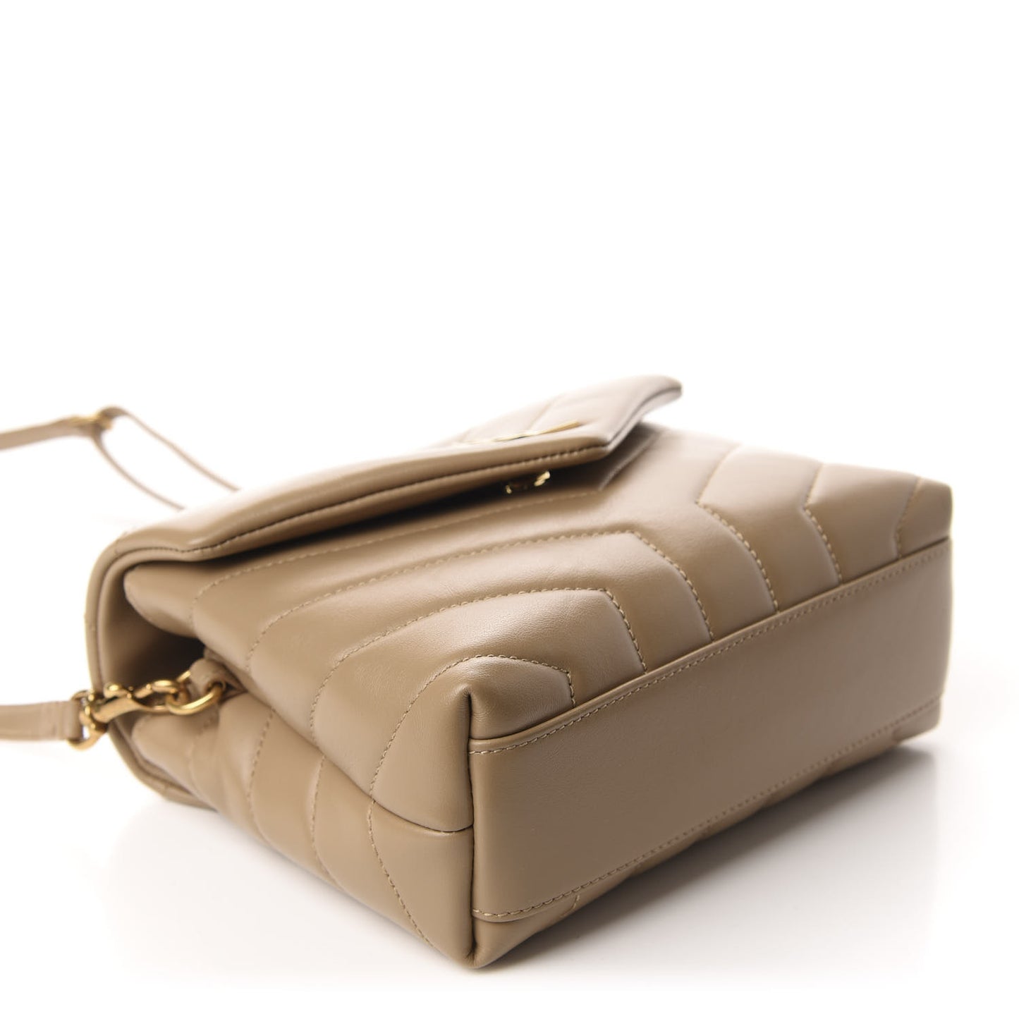 Calfskin Y Quilted Monogram Toy Loulou Crossbody Bag Latte
