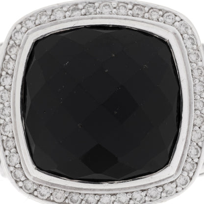 David Yurman Sterling Silver Diamond Black Onyx 14mm Albion Statement Ring 52 6 7 of 7