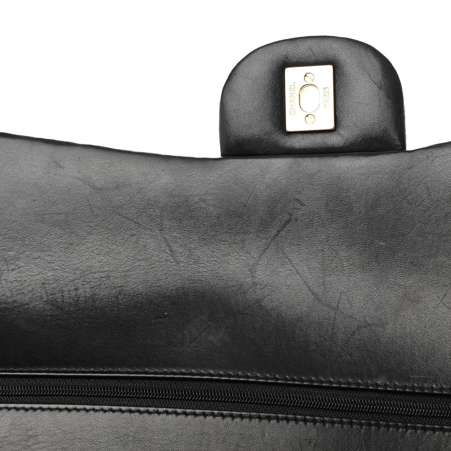Chanel Lambskin Quilted Maxi Double Flap Black 14 of 22