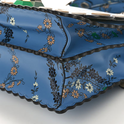 Fendi Vitello Liberty Japanese Blossom Scalloped Studded Grommet Kan I Shoulder Bag Nebula Multicolor 8 of 8