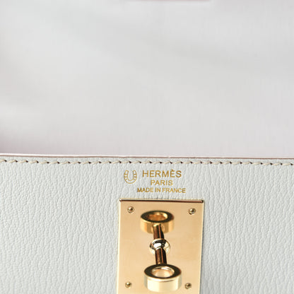 Hermes Chevre Mysore Horseshoe Kelly Sellier 28 Gris Perle Rose Shocking 13 of 16