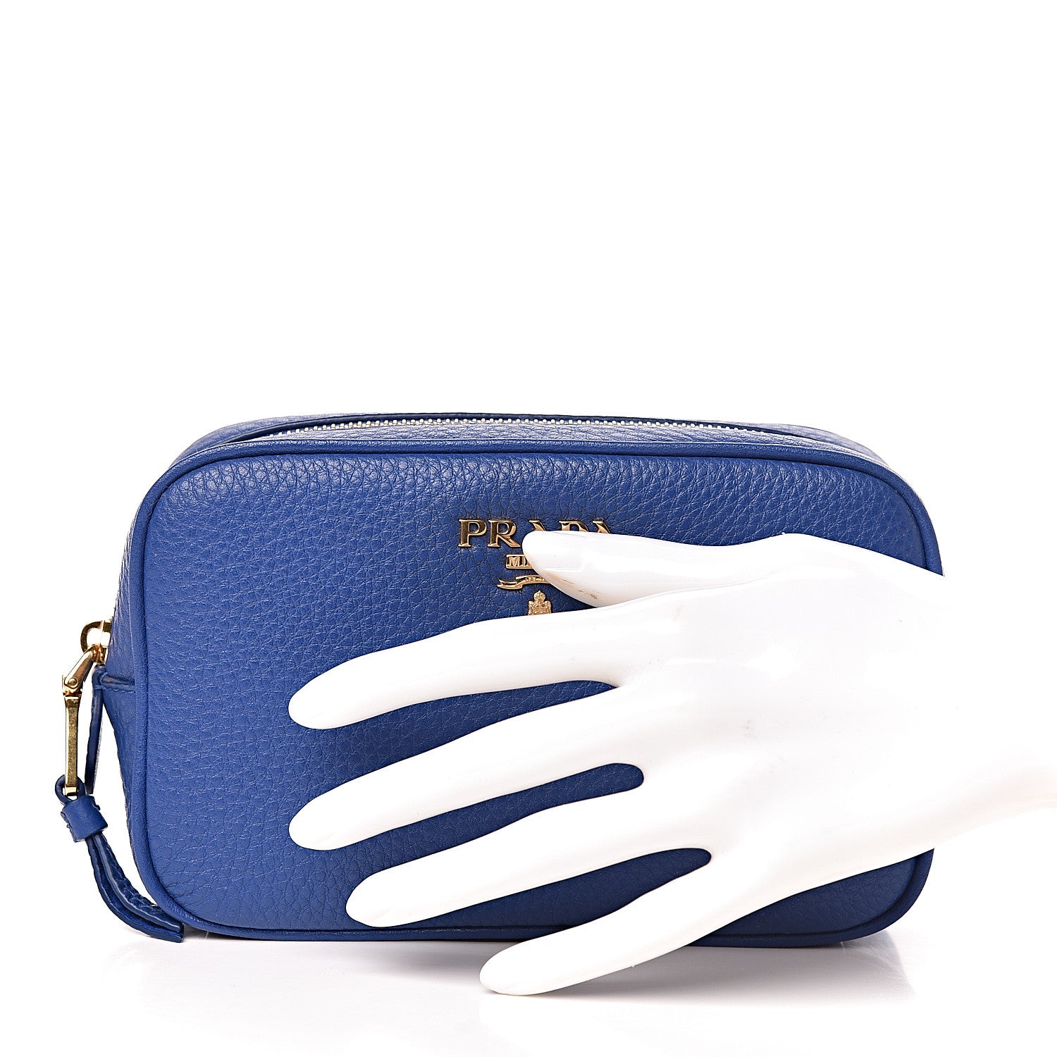 Prada Vitello Daino Cosmetic Pouch Royal 2 of 9