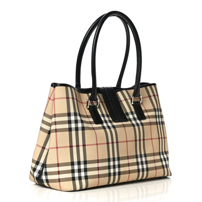 Burberry House Check Large Buckle Tote Black 4 of 14