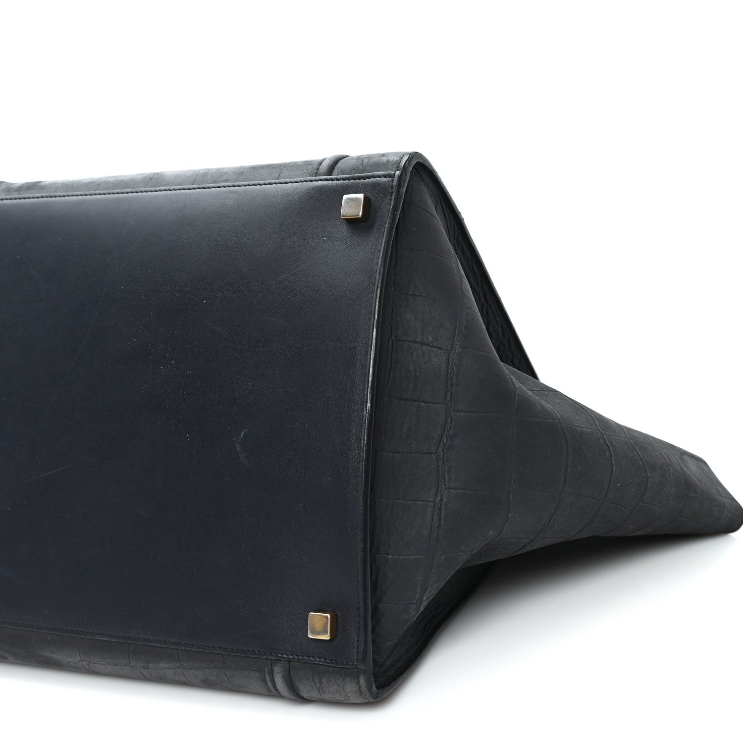 Celine Crocodile Embossed Nubuck Medium Phantom Luggage Navy Blue 9 of 9