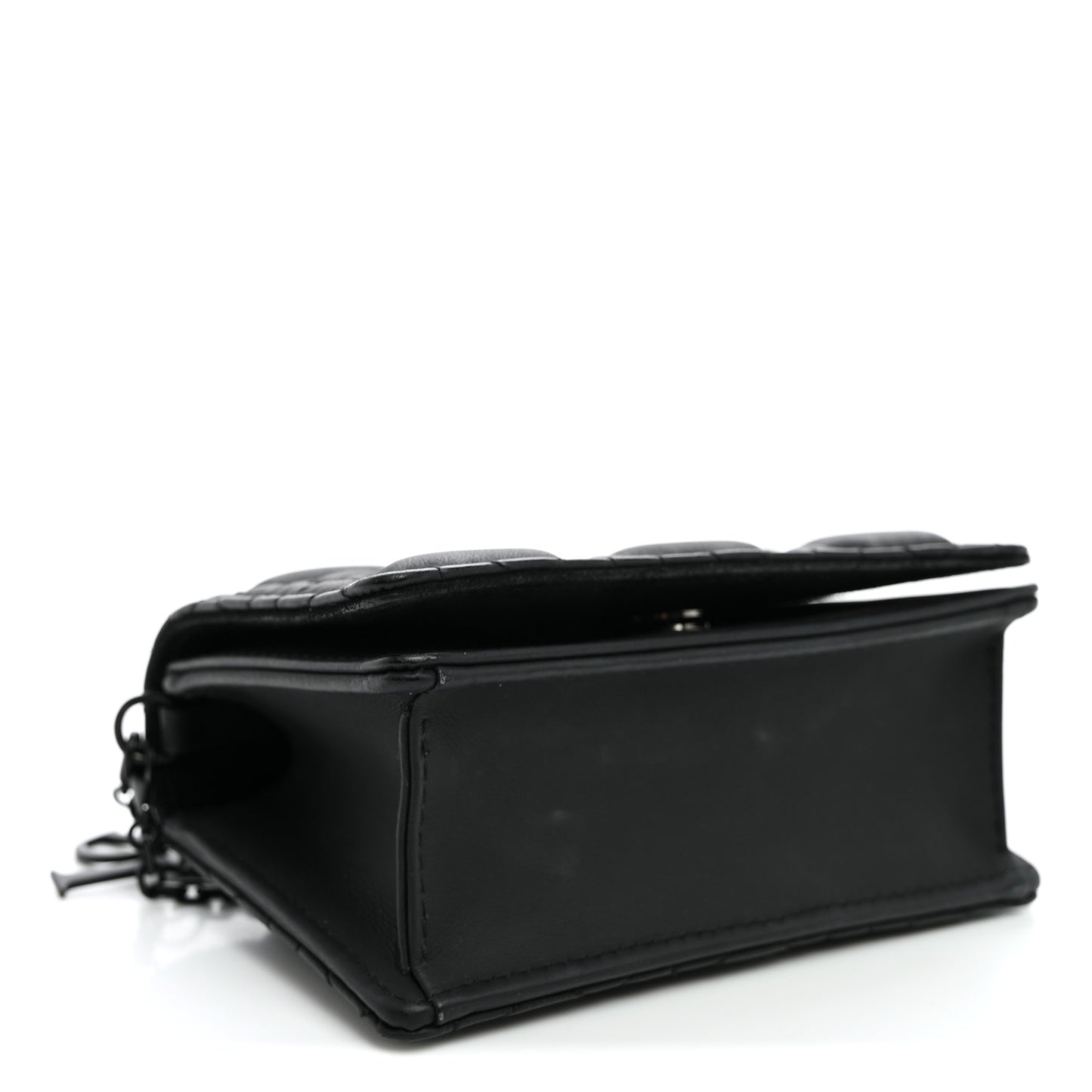 Ultra Matte Calfskin Cannage Nano Lady Dior Pouch Black