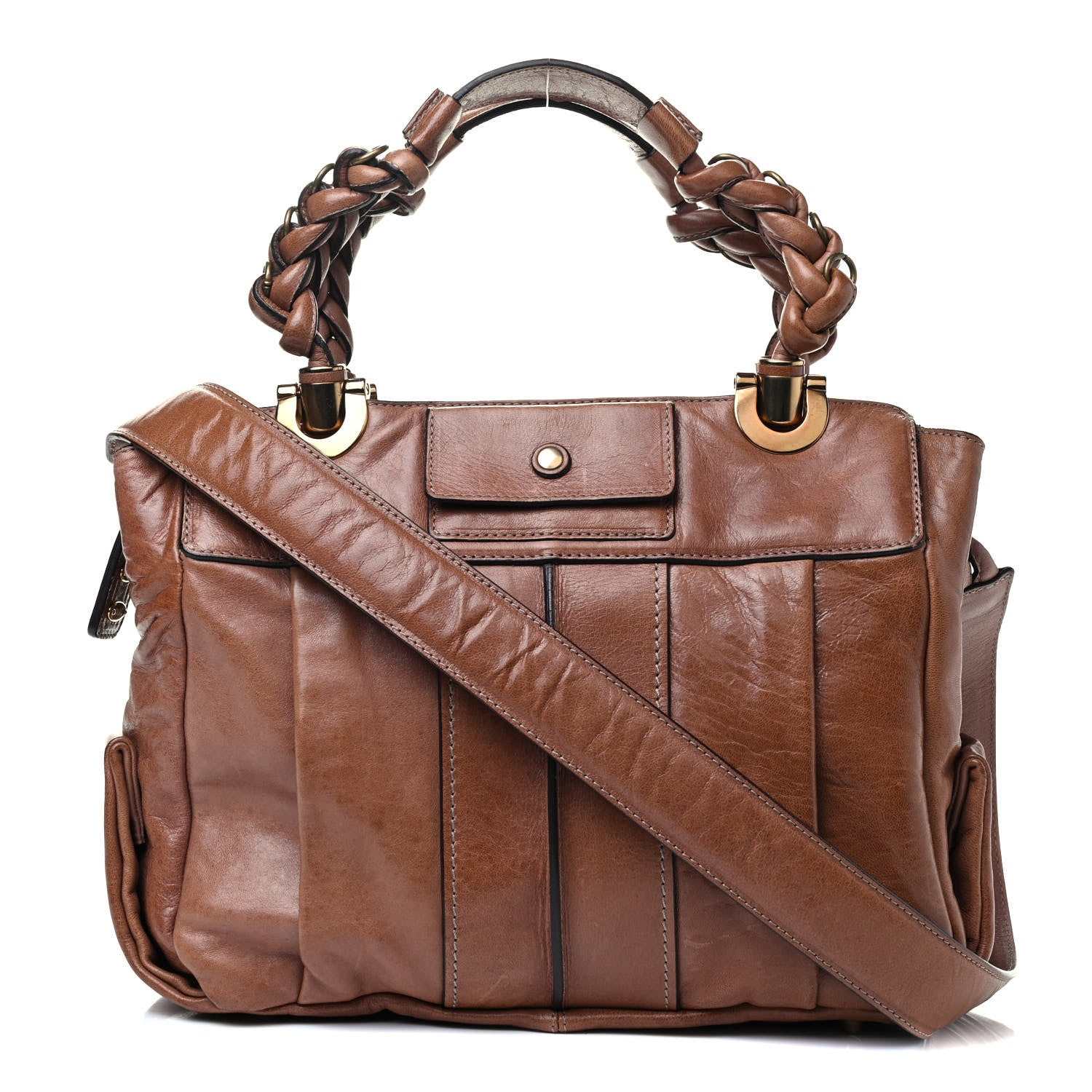 Chloe Lambskin Medium Heloise Satchel Chestnut 1 of 4