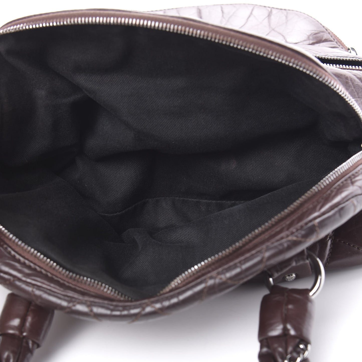 Distressed Lambskin Vintage Ligne Lady Braid Tote Brown
