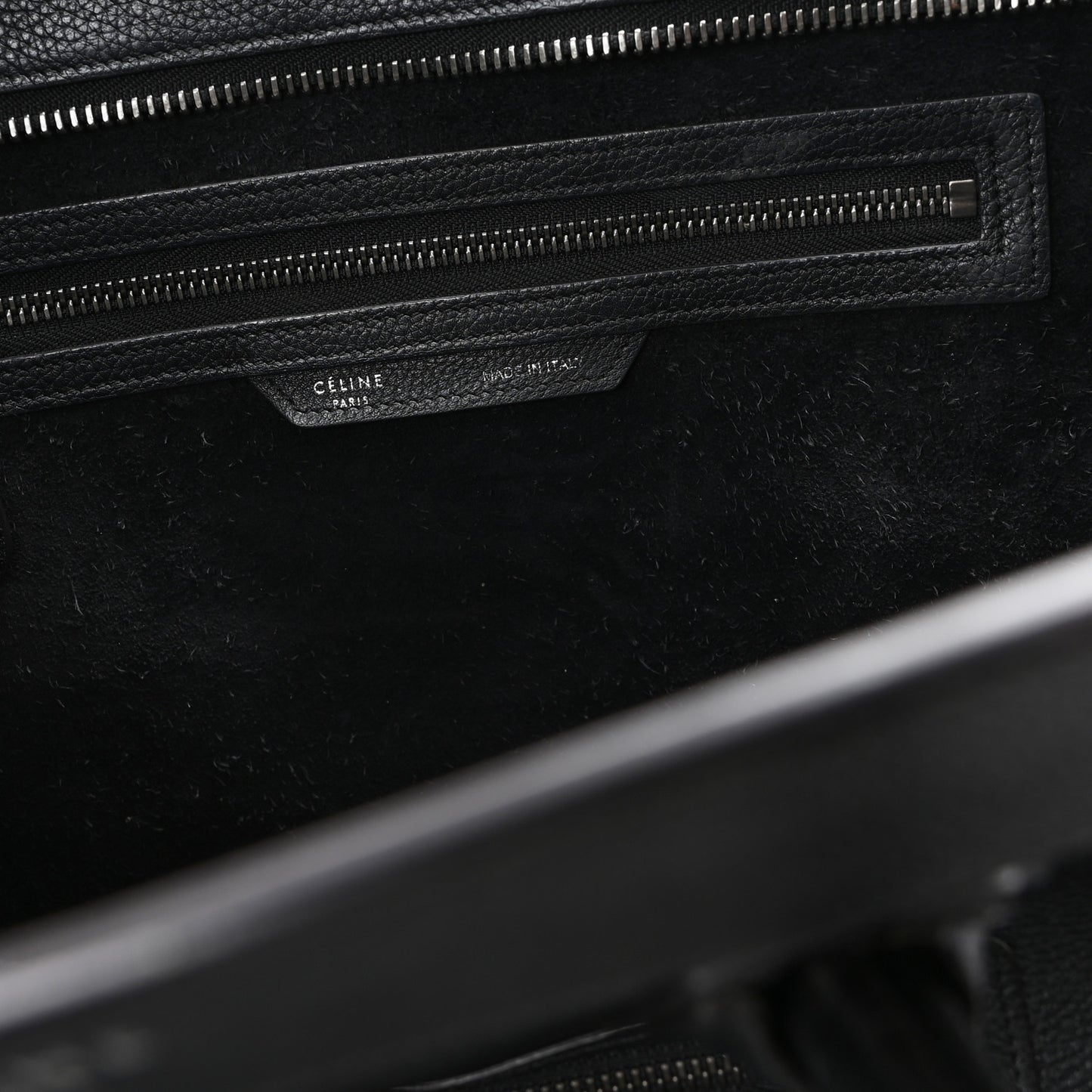Drummed Calfskin Mini Luggage Black