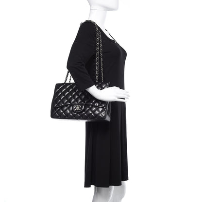 Chanel Lambskin Quilted Jumbo Single Flap Black 2 of 17