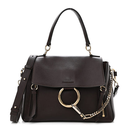 Chloe Calfskin Small Faye Day Shoulder Bag Carbon Brown 1 of 12