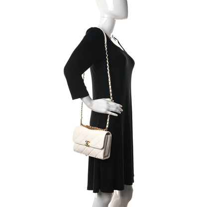 Chanel Lambskin Quilted Small CC Crystal Logo Chain Flap White 2 of 10