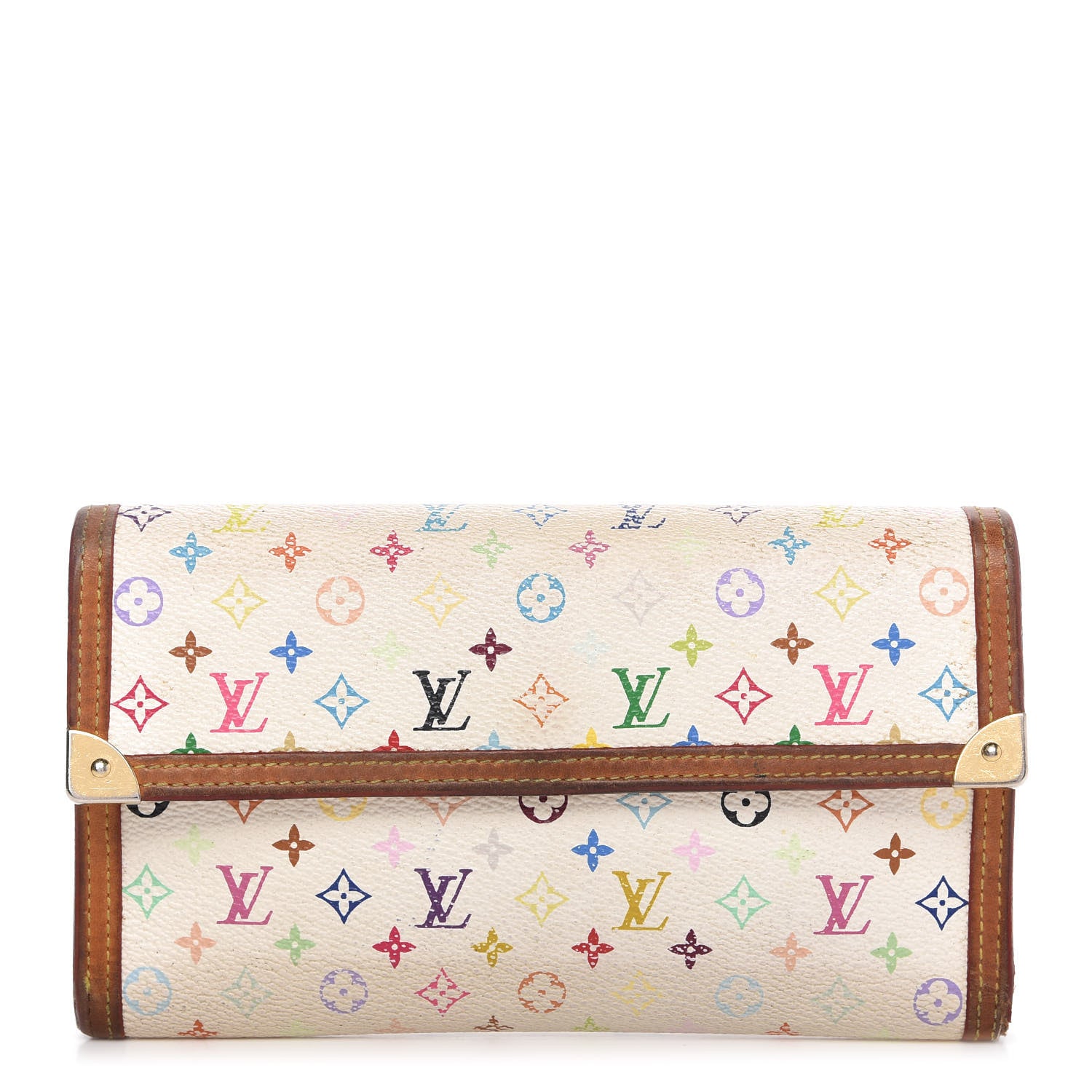 Louis Vuitton Monogram Multicolor Porte Tresor International Wallet White 1 of 10