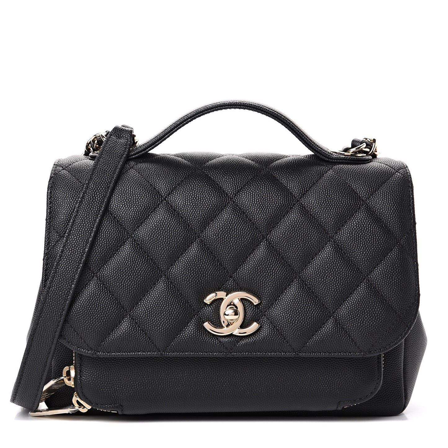 Caviar Quilted Medium Business Affinity Flap Black