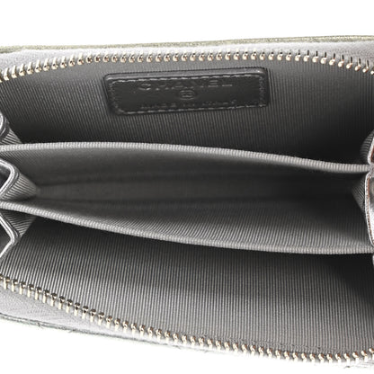 Chanel Gradient Metallic Calfskin Quilted Zip Around Coin Purse Wallet Silver Blue Yellow Purple 5 of 8