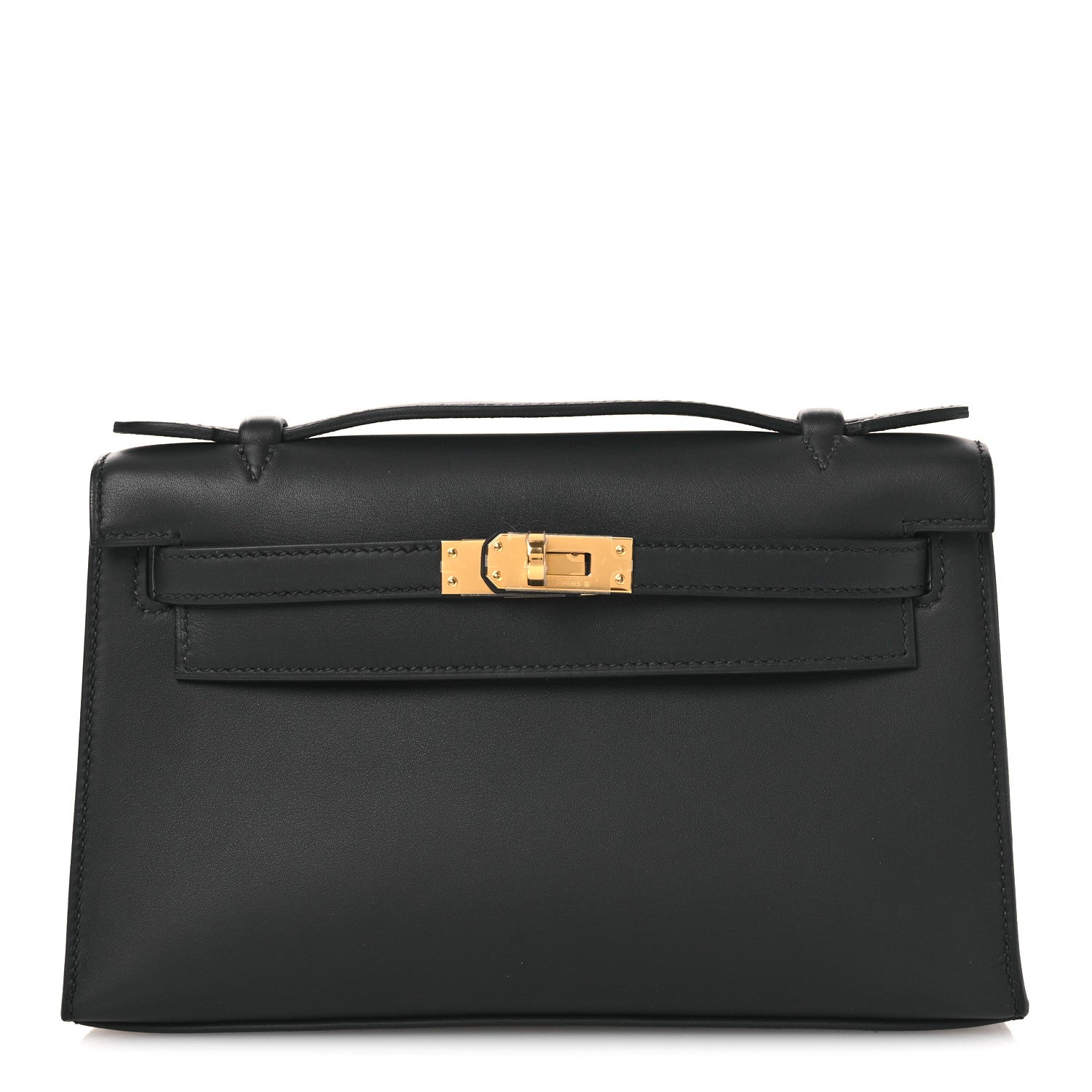 Hermes Swift Kelly Pochette Clutch Black 1 of 12